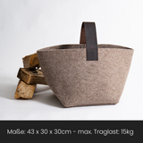 Korb für Kaminholz Filz | 40 Liter | Beige