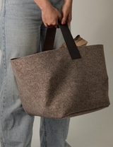 Korb für Kaminholz Filz | 40 Liter | Beige