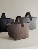 Korb für Kaminholz Filz | 40 Liter | Beige