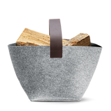 Korb für Kaminholz Filz | 40 Liter | Hellgrau