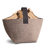 Korb für Kaminholz Filz | 40 Liter | Beige
