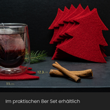 Weihnachtsuntersetzer 8er-Set Baum Grau