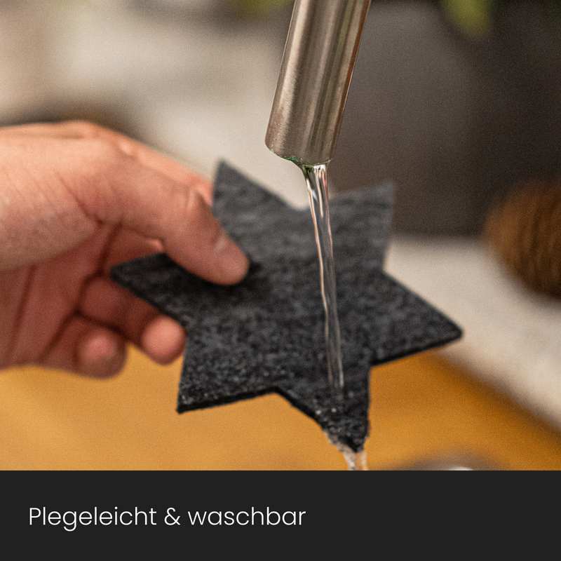 Weihnachtsuntersetzer 8er-Set Baum Grau