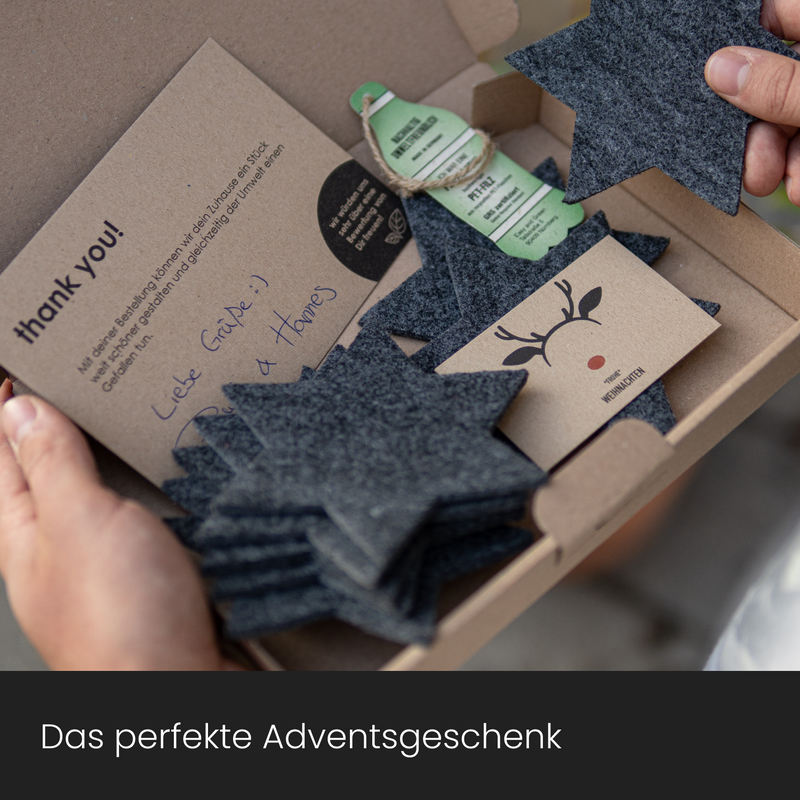 Weihnachtsuntersetzer 8er-Set Baum Grau