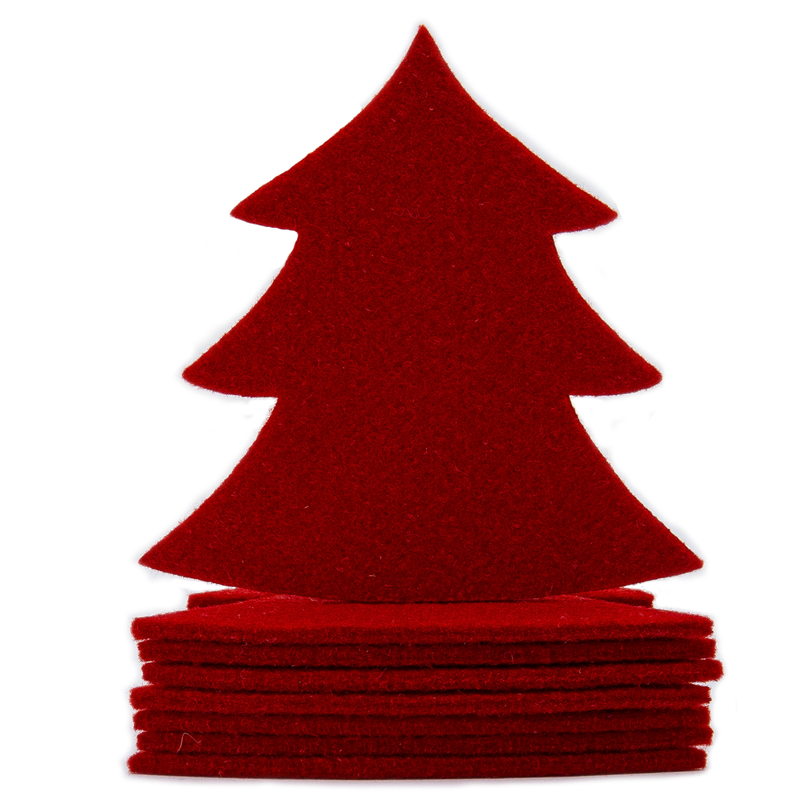 Weihnachtsuntersetzer 8er-Set Baum Rot