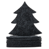 Weihnachtsuntersetzer 8er-Set Baum Grau