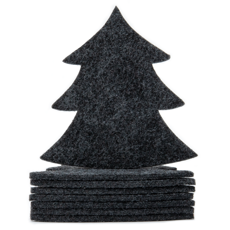Weihnachtsuntersetzer 8er-Set Baum Grau