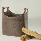 Holzkorb für Kaminholz Filz | 70 Liter | Anthrazit