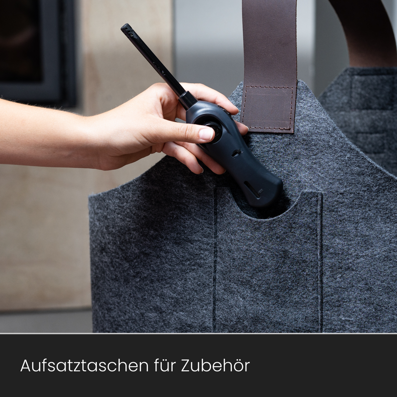 Kaminholzkorb Filz | 60 Liter | Anthrazit