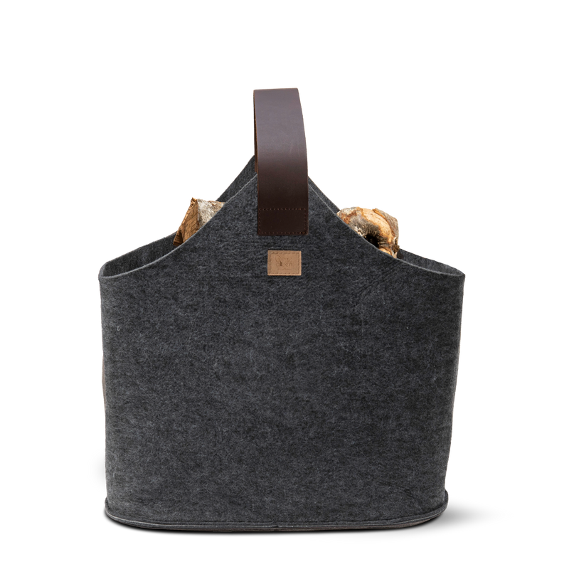 Kaminholzkorb Filz | 60 Liter | Anthrazit