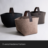 Korb für Kaminholz Filz | 40 Liter | Beige
