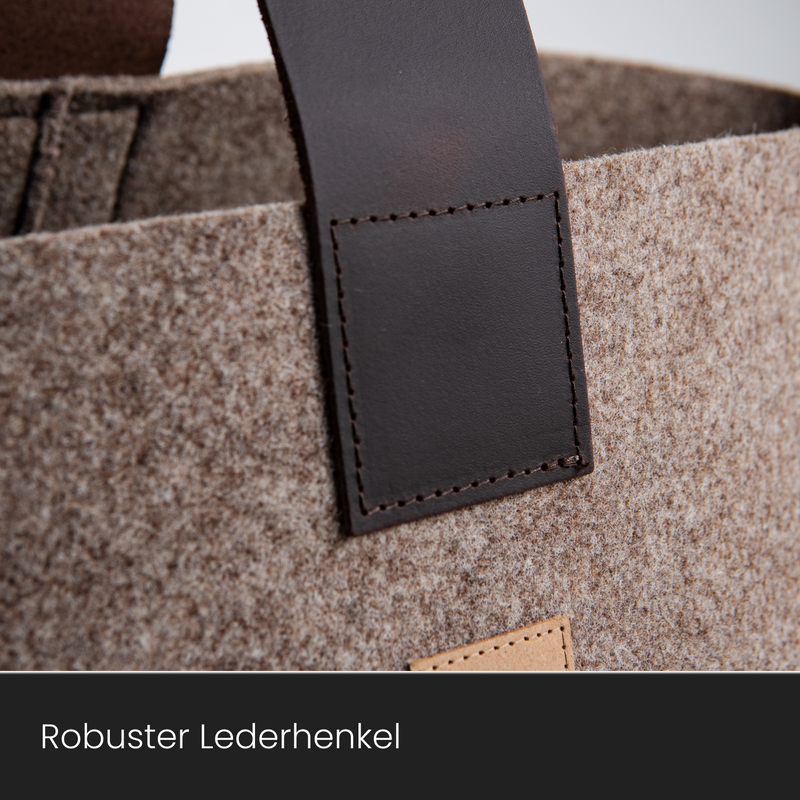 Korb für Kaminholz Filz | 40 Liter | Anthrazit