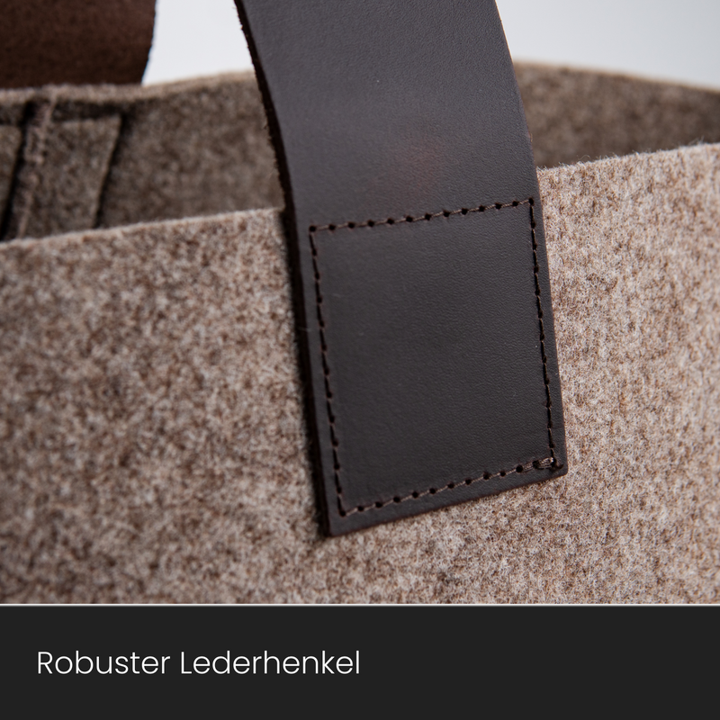 Korb für Kaminholz Filz | 40 Liter | Beige