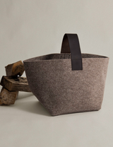 Korb für Kaminholz Filz | 40 Liter | Beige