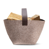Korb für Kaminholz Filz | 40 Liter | Beige