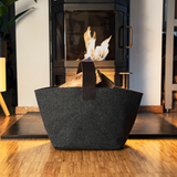 Korb für Kaminholz Filz | 40 Liter | Anthrazit