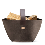 Korb für Kaminholz Filz | 40 Liter | Trüffel