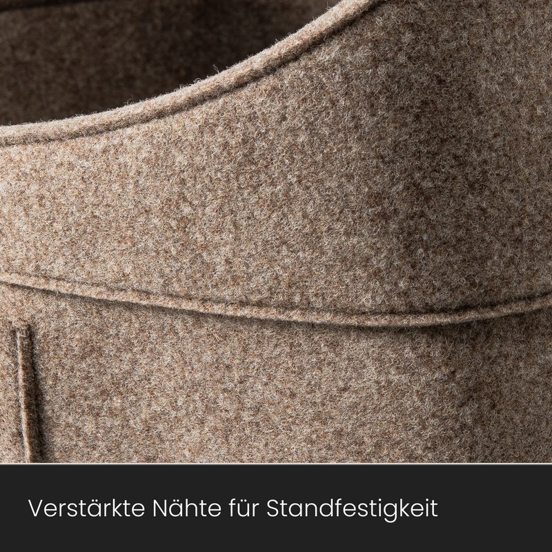 Holzkorb für Kaminholz Filz | 70 Liter | Beige