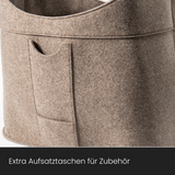 Holzkorb für Kaminholz Filz | 70 Liter | Beige