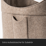 Holzkorb für Kaminholz Filz | 70 Liter | Beige