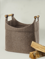 Holzkorb für Kaminholz Filz | 70 Liter | Beige