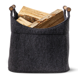 Holzkorb für Kaminholz Filz | 70 Liter | Anthrazit