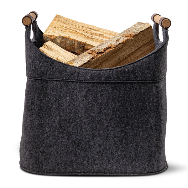 Holzkorb für Kaminholz Filz | 70 Liter | Anthrazit