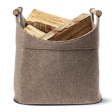 Holzkorb für Kaminholz Filz | 70 Liter | Beige