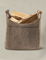Holzkorb für Kaminholz Filz | 70 Liter | Beige
