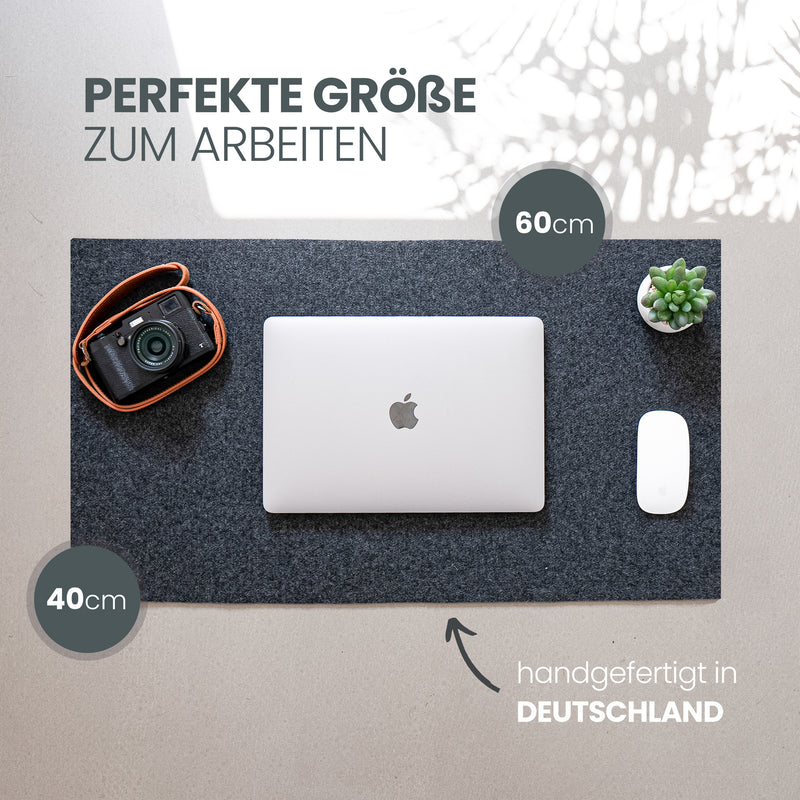 Schreibtischunterlage Filz | 60x40cm | upcycling rPET | Anthrazit