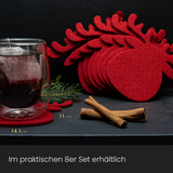 Weihnachtsuntersetzer 8er Set Elch Grau