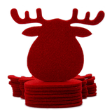 Weihnachtsuntersetzer 8er-Set Elch Rot