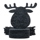 Weihnachtsuntersetzer 8er Set Elch Grau