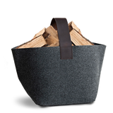 Korb für Kaminholz Filz | 40 Liter | Anthrazit
