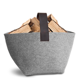 Korb für Kaminholz Filz | 40 Liter | Hellgrau