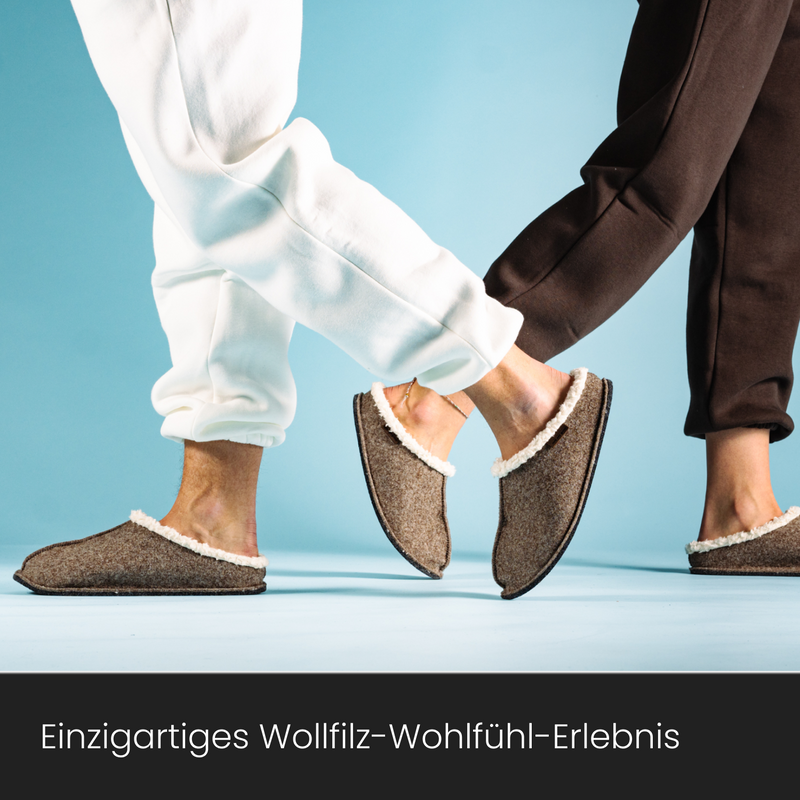 Filzpantoffeln mit Bio-Baumwoll Plüsch