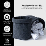 Papierkorb Filz | upcycling rPET Filz | Anthrazit