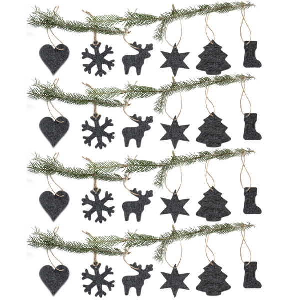 Christbaumschmuck 24-teilig Grau