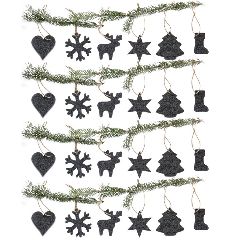 Christbaumschmuck 24-teilig Grau