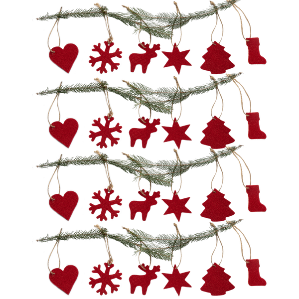 Christbaumschmuck 24-teilig Rot