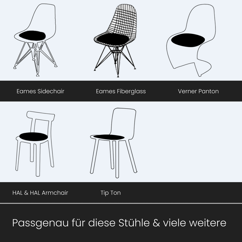 Sitzkissen Filz Oval 40 x 36cm