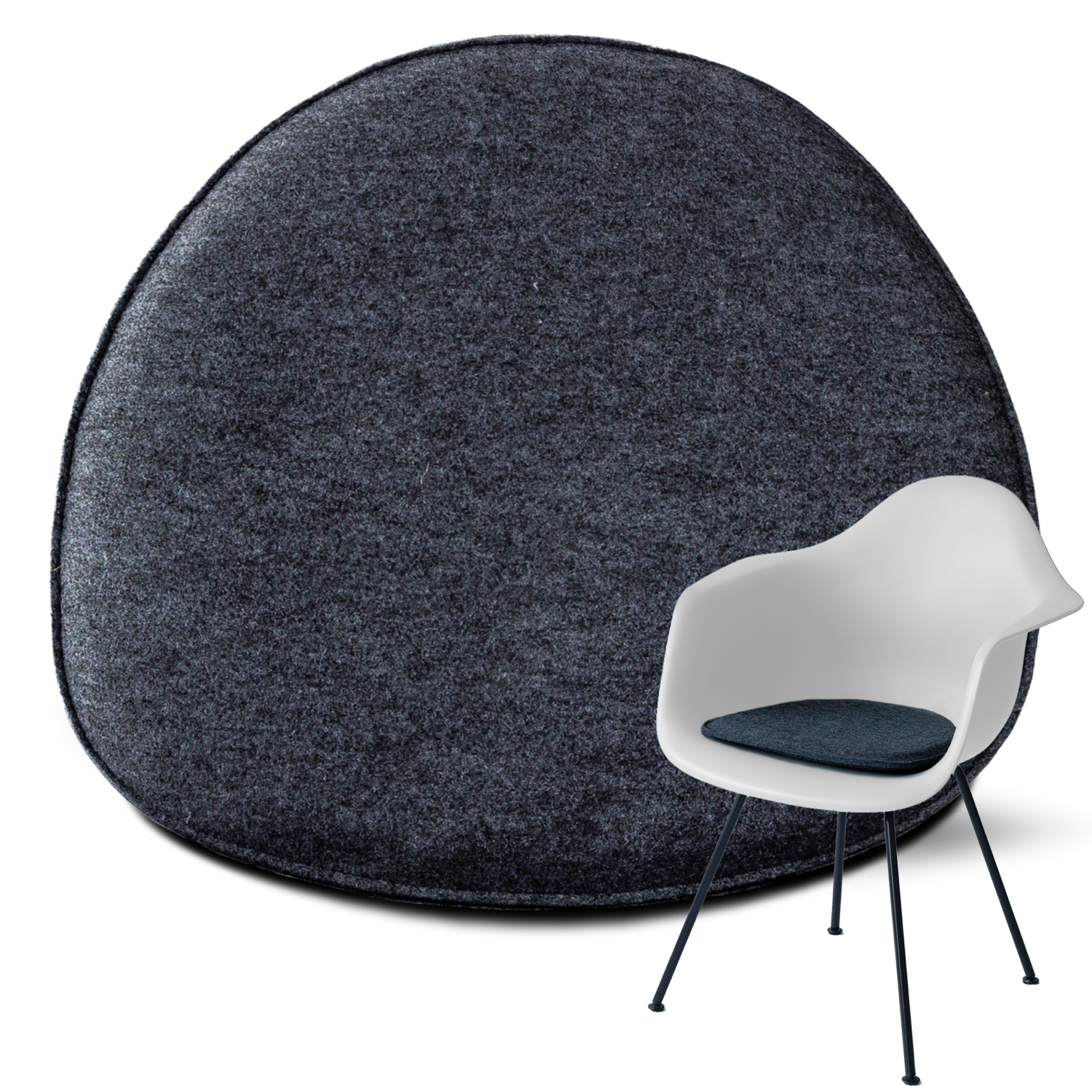 Sitzkissen Filz Oval 40 x 36cm