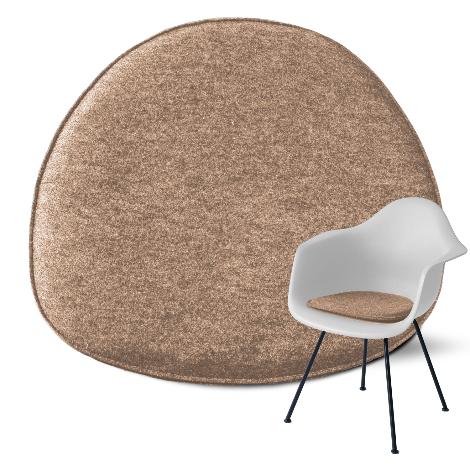 Sitzkissen Filz Oval 40 x 36cm