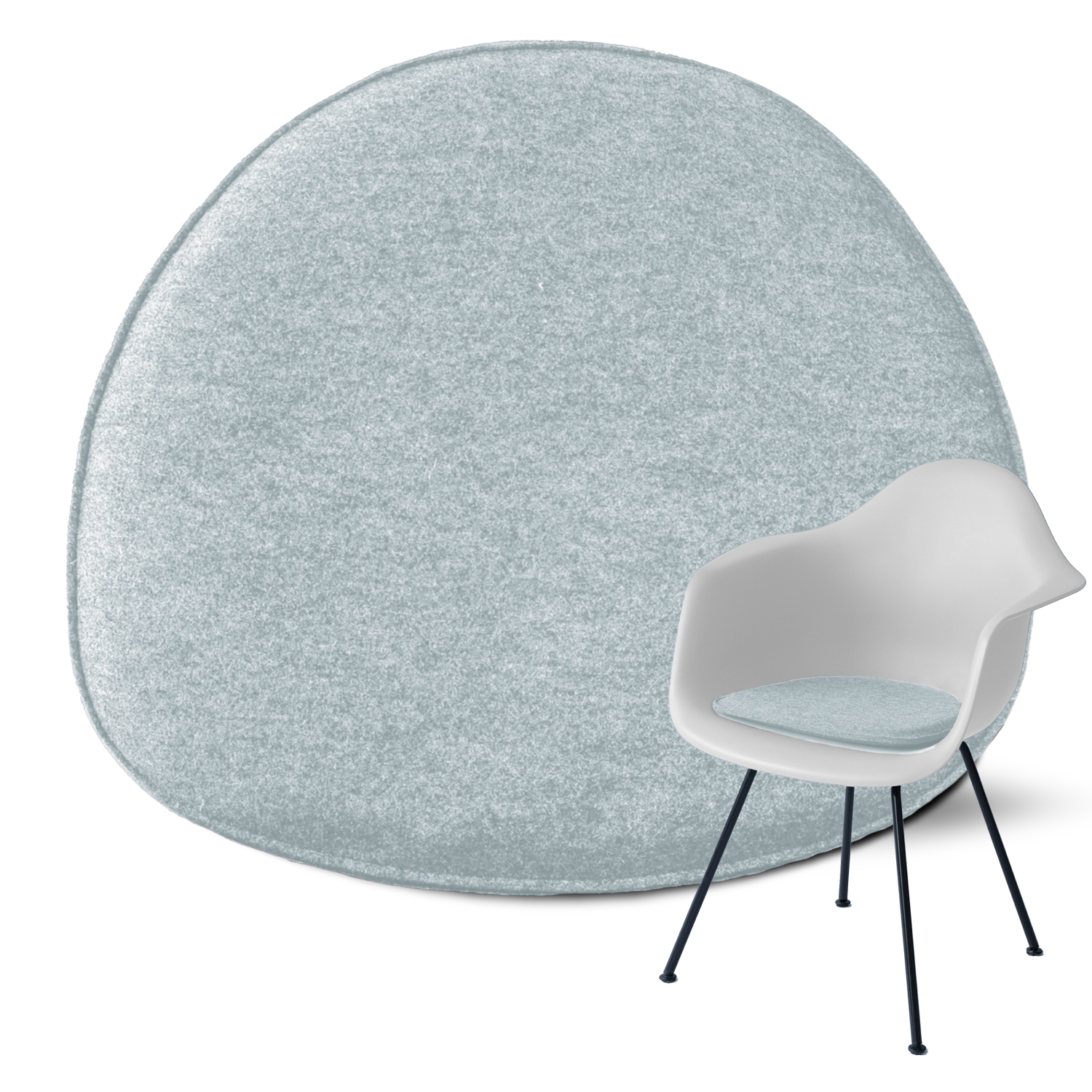 Sitzkissen Filz Oval 40 x 36cm