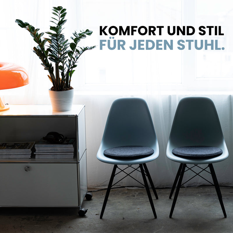Sitzkissen Filz Eckig | upcycling rPET | Rutschfest | 4er Set