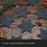 Weihnachtsuntersetzer 8er-Set Stern Grau