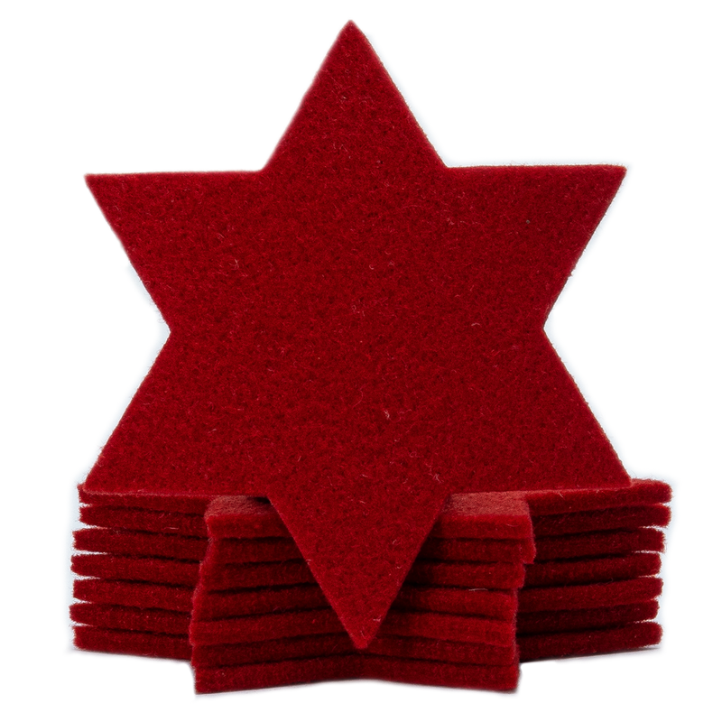 Weihnachtsuntersetzer 8er-Set Stern Rot