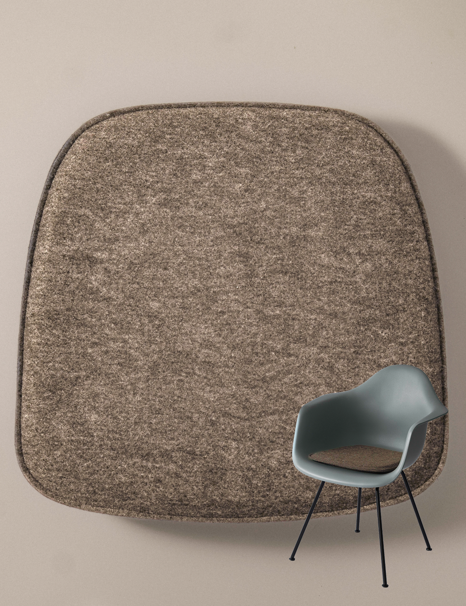 Sitzkissen eckig aus Filz in Beige für Stuhl und Bank